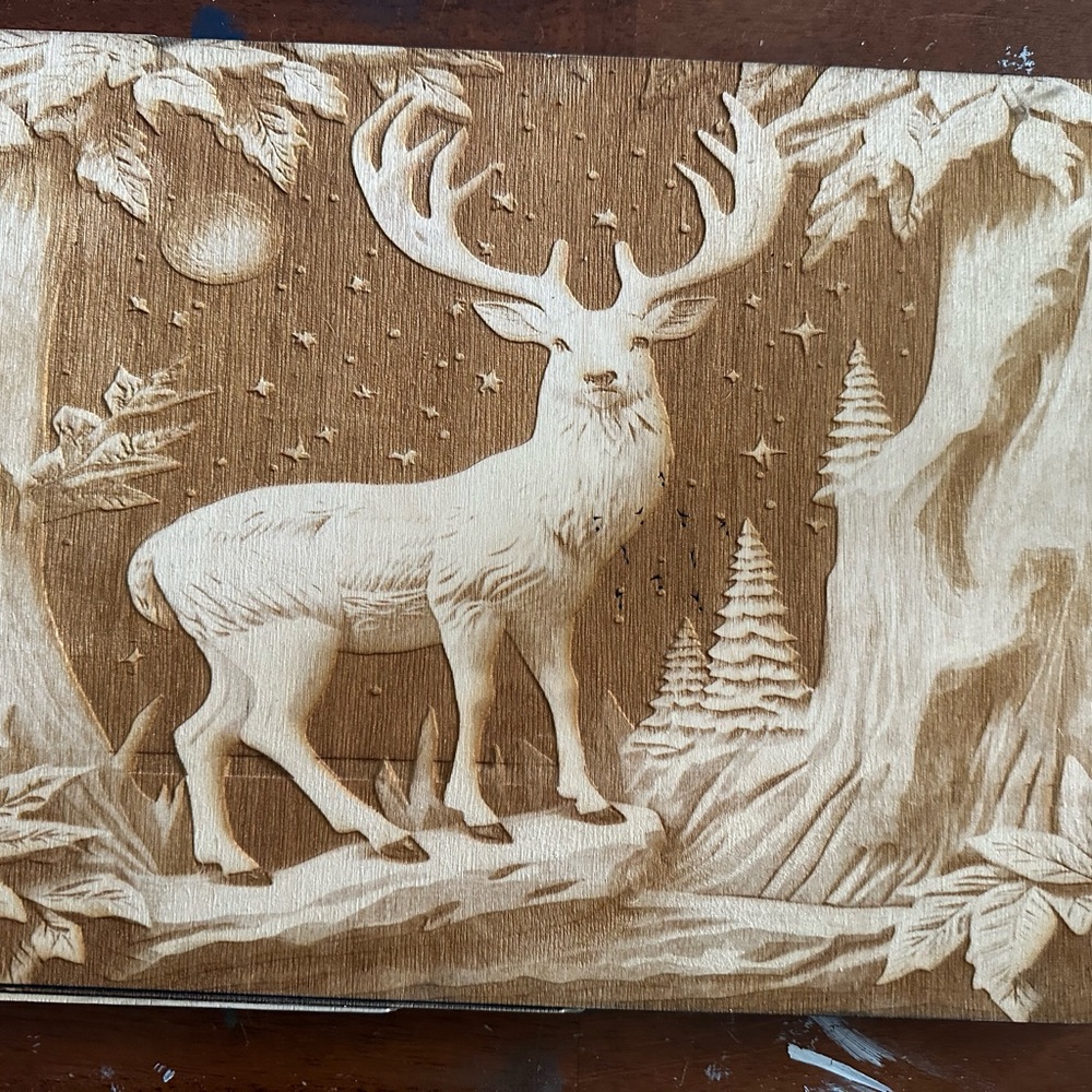 Rustic Engraved Deer Wall Art